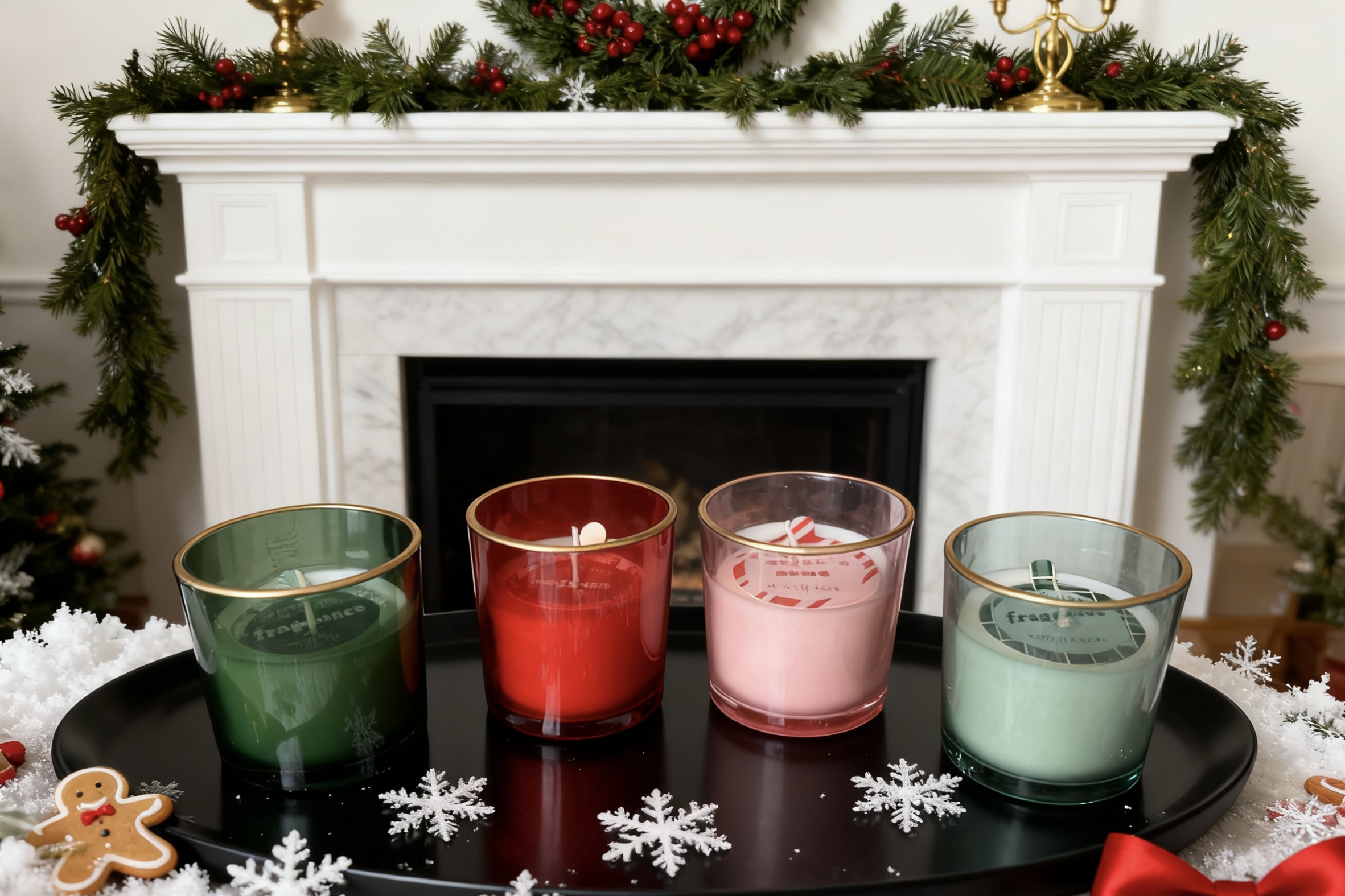 Colored Glass with Gold rim Filled Candle (115g wax fill)